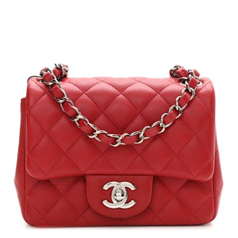 chanel mini square 價錢|CHANEL Lambskin Quilted Mini Square Flap Red .